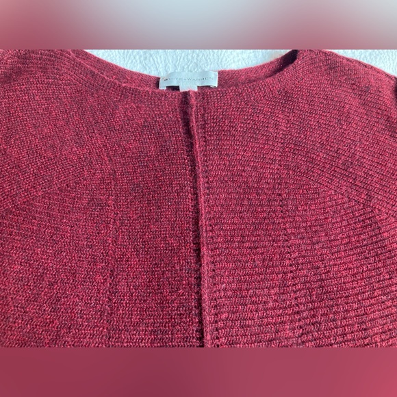 White + Warren Burgundy Cashmere Sweater - Picture 5 of 6
